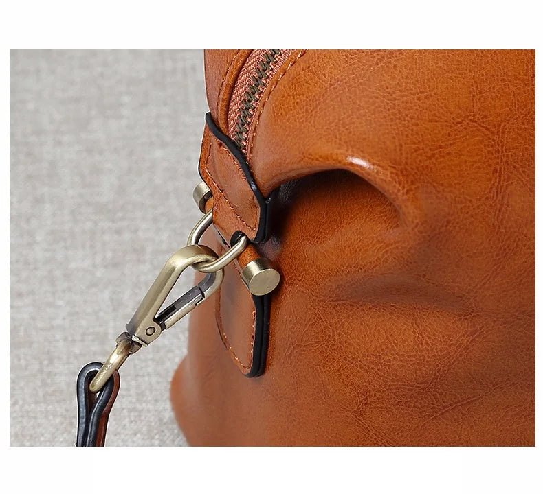 100% Genuine Leather Large Crossbody Shopping Tote - Nitamoje