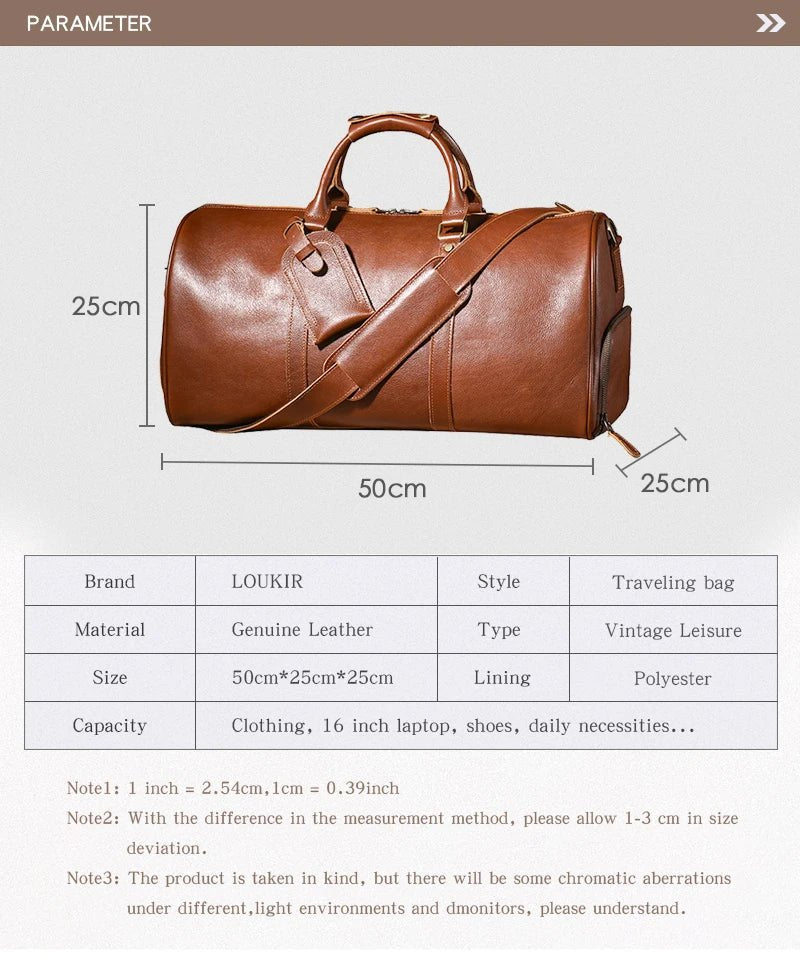 Genuine Leather Luxury Duffle Bag - Nitamoje