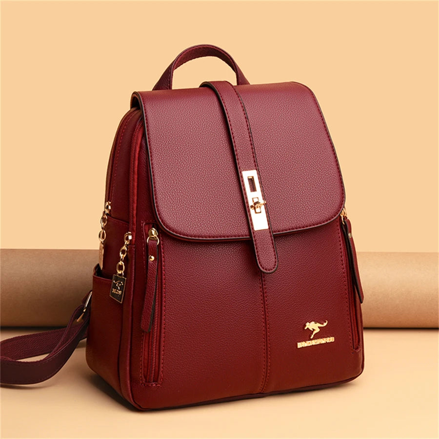 Vintage Leather Backpack for Women