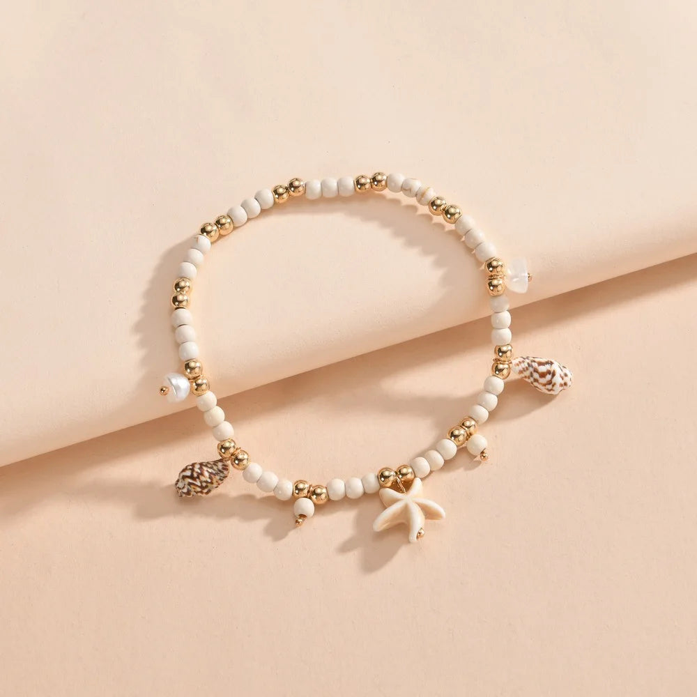 Vintage Layered Charm Anklet | Rope Chain Beach Foot Bracelet for Women