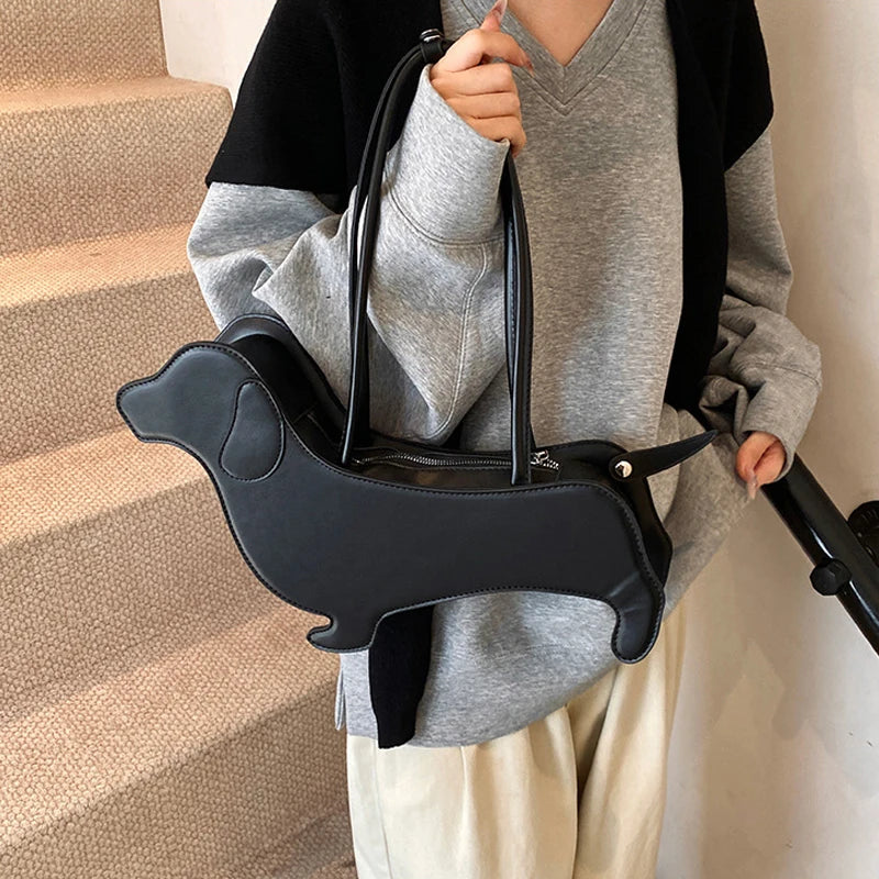 3D Dachshund Novelty Shoulder Bag