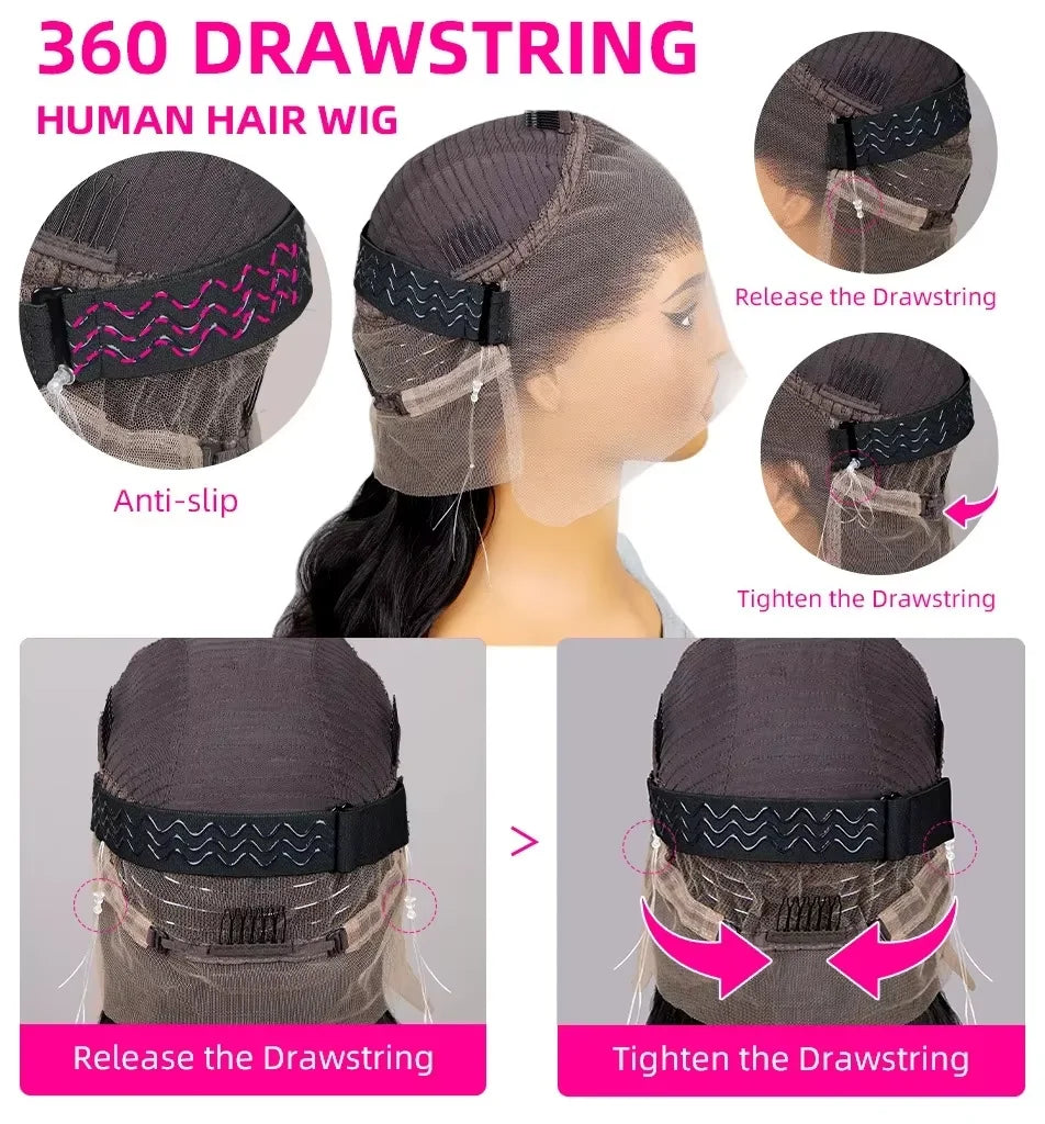 Glueless 360 Full Lace Drawstring Wig