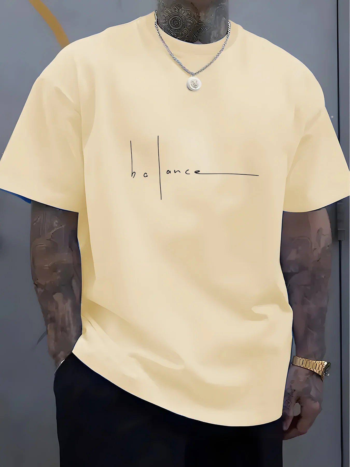 Men's Cotton Graphic Print Crew Neck T-Shirt