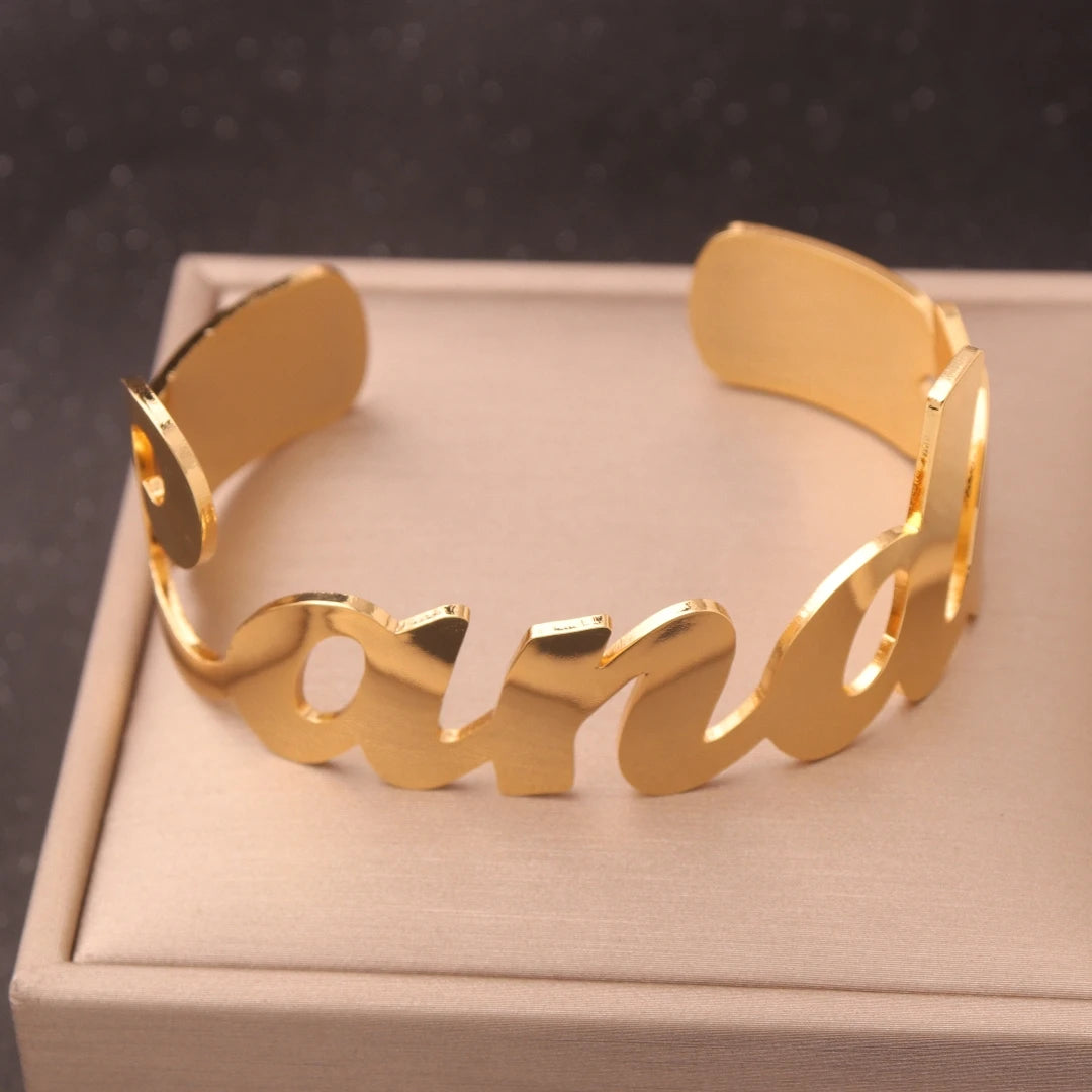 Personalized Name Bangle Bracelet