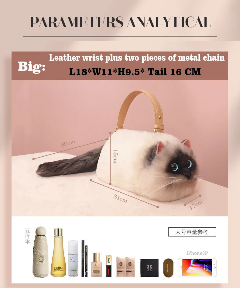 Siamese Cat Underarm Shoulder Bag