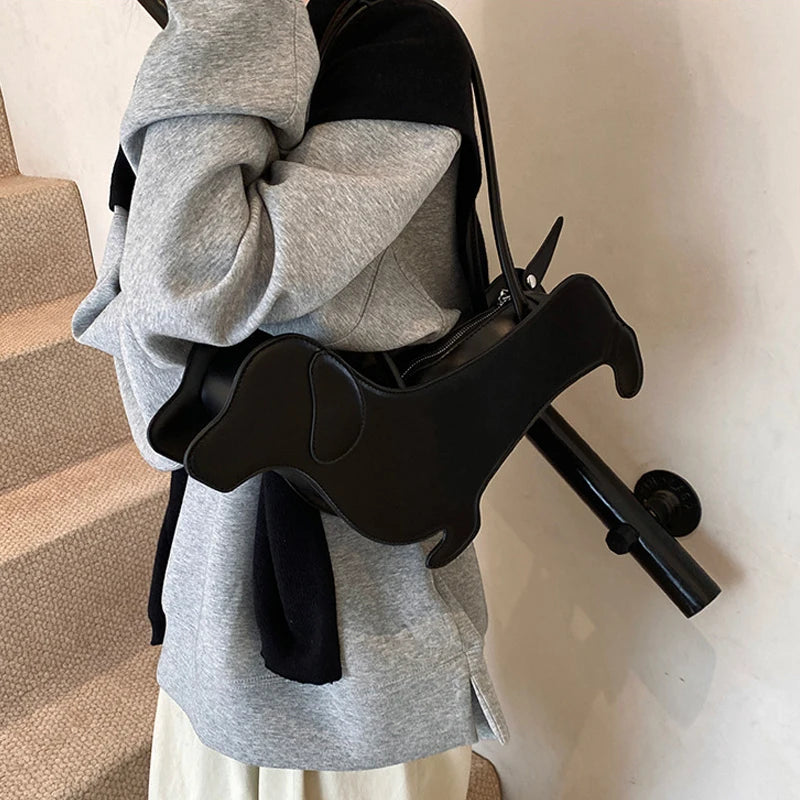 3D Dachshund Novelty Shoulder Bag