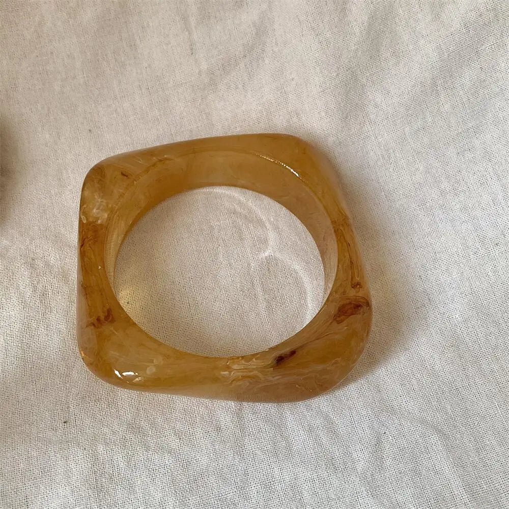 Vintage Chunky Geometric Resin Bangle