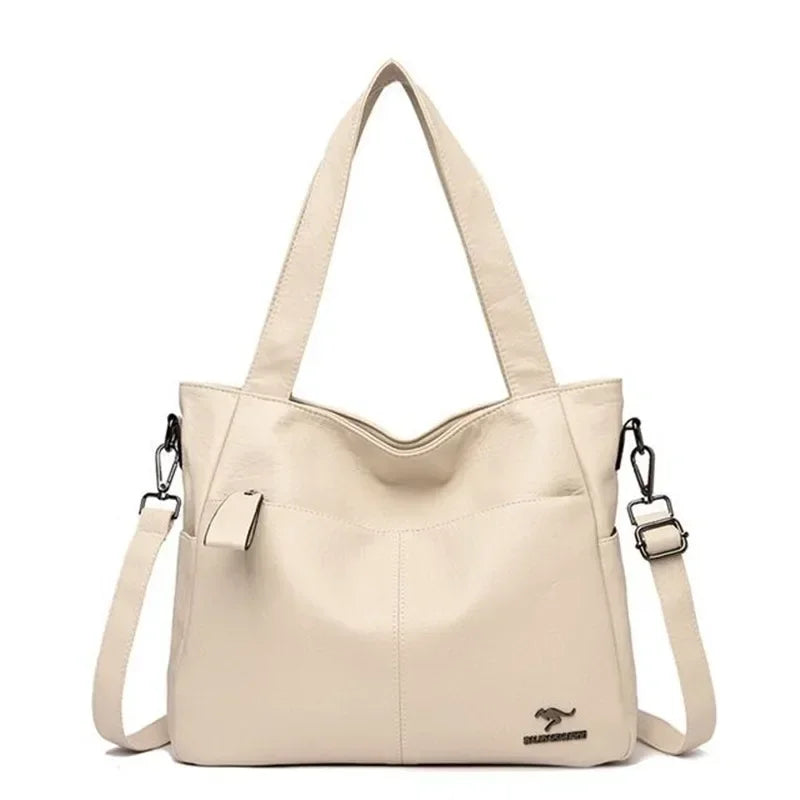 Luxury Leather Top Handle Tote Bag