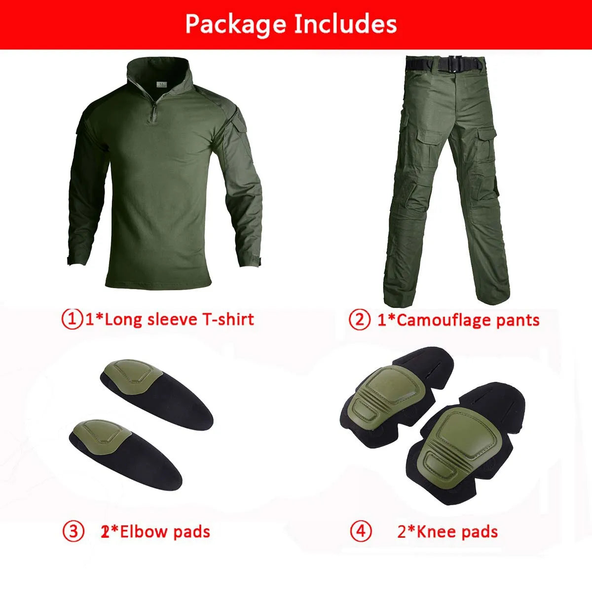 Men's Green Tactical Cargo Set