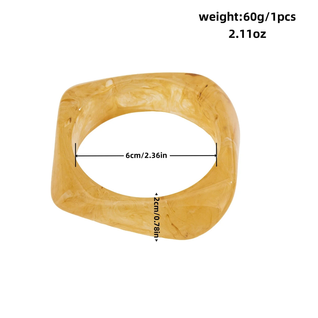 Vintage Chunky Geometric Resin Bangle