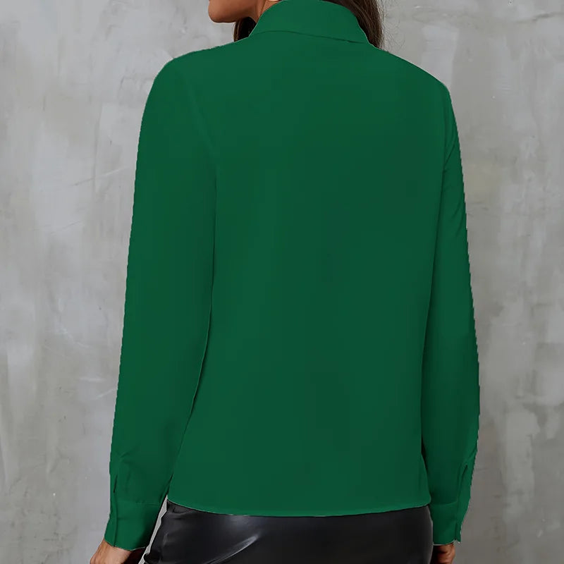 Ruffled Long Sve Work Blouse