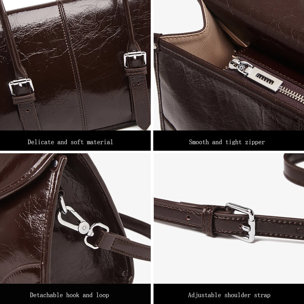 Women's Oversized Genuine Leather Retro Underarm Shoulder Bag