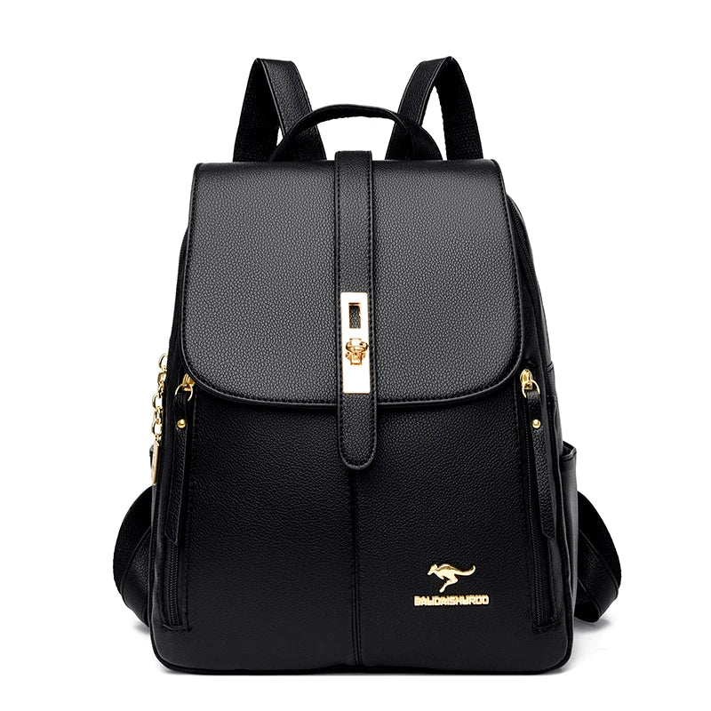 Vintage Leather Backpack for Women