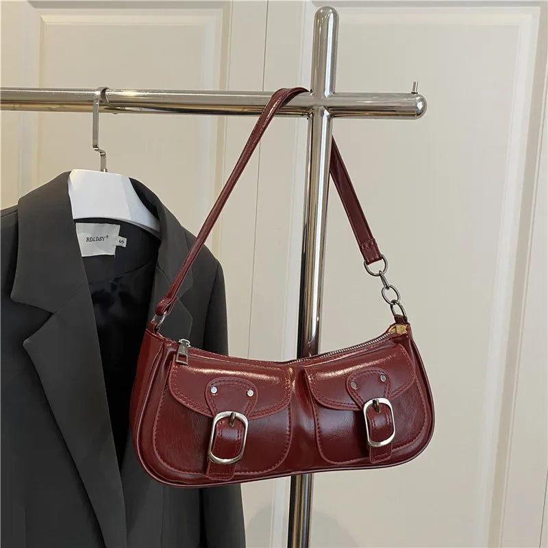 Y2K Vintage Double Pocket Underarm Clutch Purse