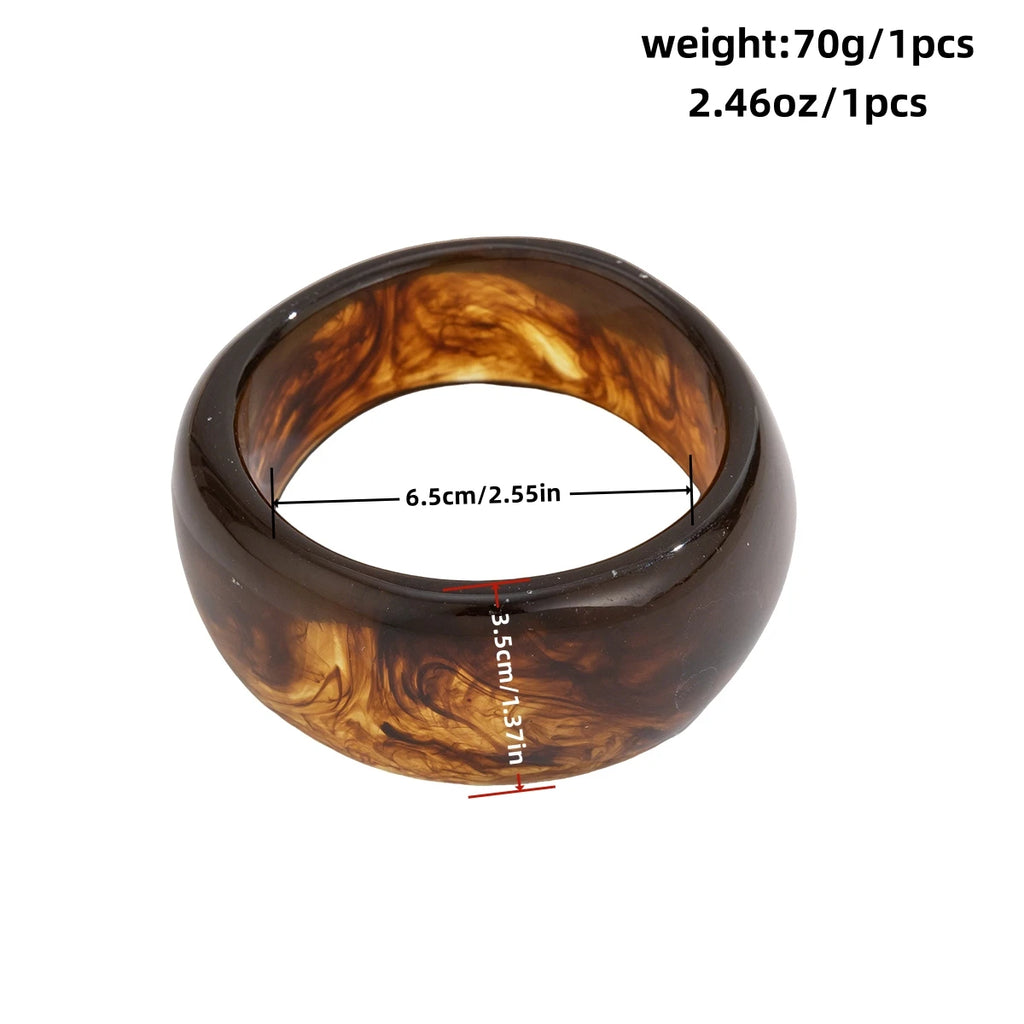 Vintage Chunky Geometric Resin Bangle