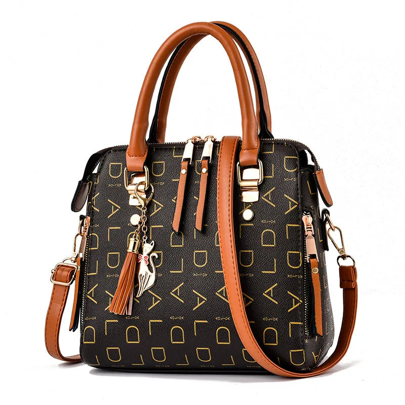 Fashion English Letter Tassel Top-Handle Tote