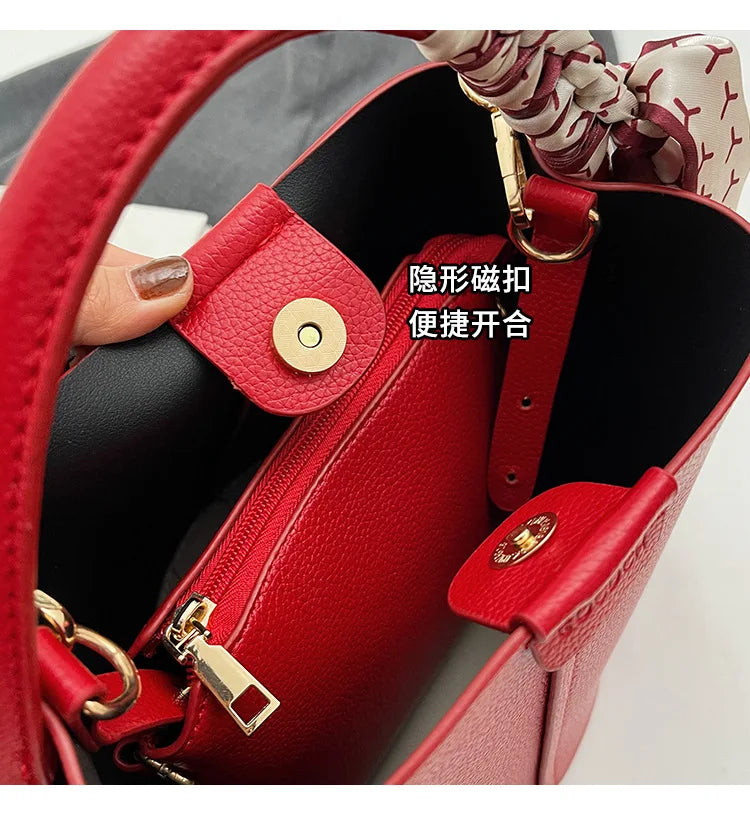 Crocodile Pattern Leather Handbag