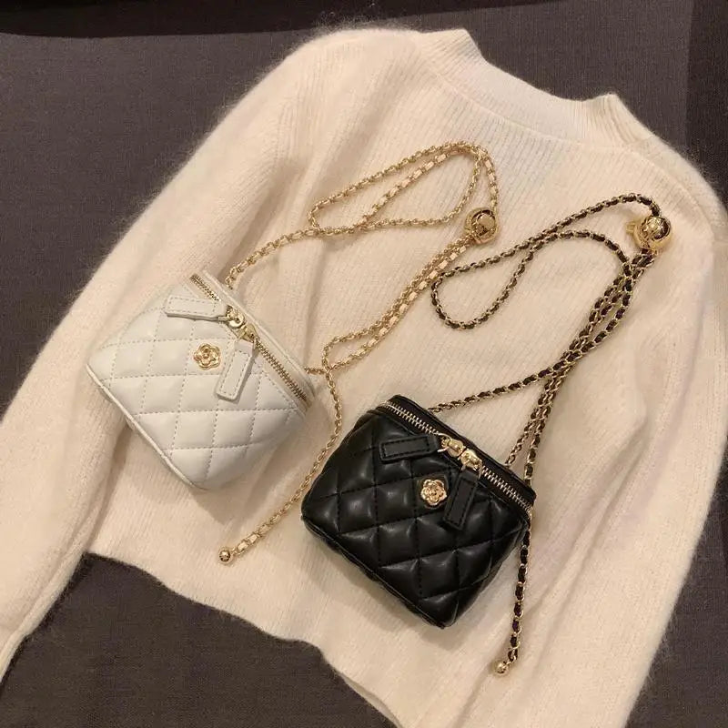 Floral chain mini crossbody bag