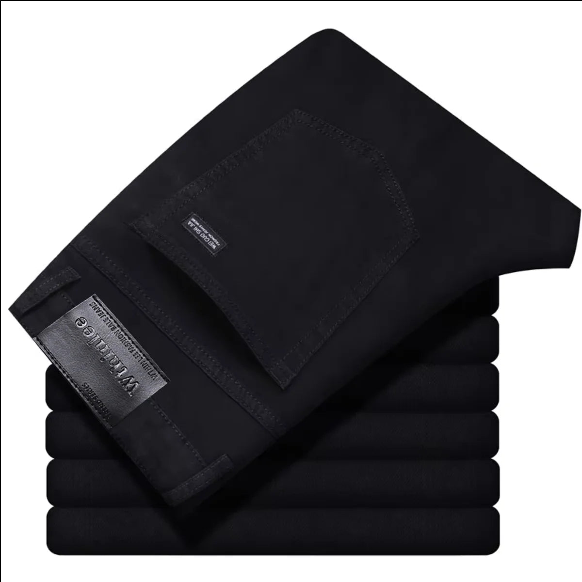 Wthin Business Men's Jeans | Casual Straight Stretch Fashion Classic Blue Black Denim Trousers