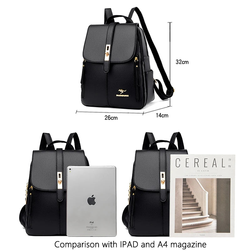 Vintage Leather Backpack for Women