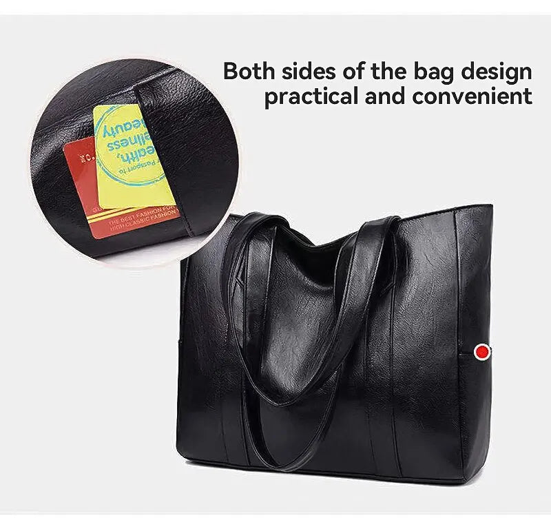 Vintage Ladies Bag Large Capacity Handbag , Vintage Plain Shoulder Bag , Ladies Commuter Casual Handbag - Nitamoje