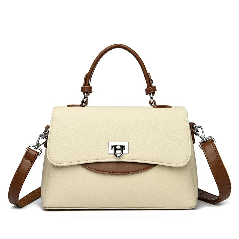Luxury Large Capacity Multilayer Shoulder Messenger Bag High Quality Leather Handbag Women Designer Crossbody Sac Female Tote