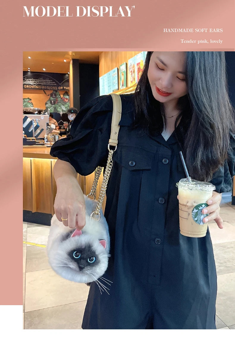 Siamese Cat Underarm Shoulder Bag