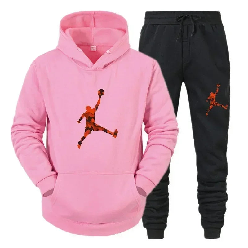 Men's Autumn Pullover Hoodie & Warm Pants Set