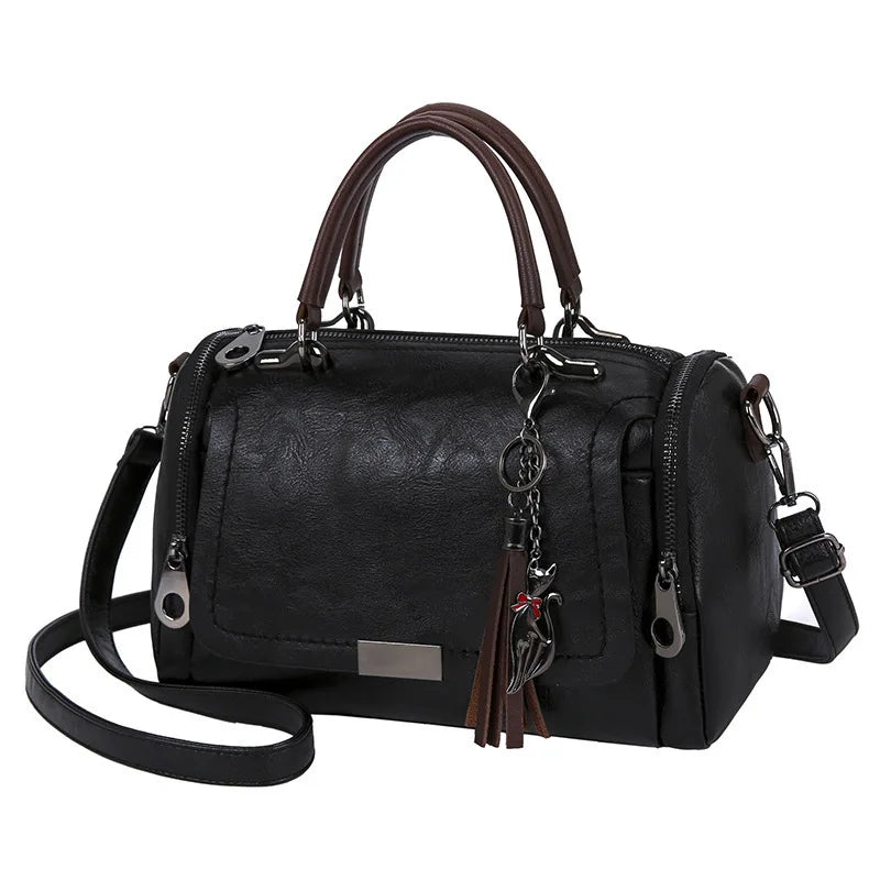 Tassel Decor Large Capacity Boston Crossbody