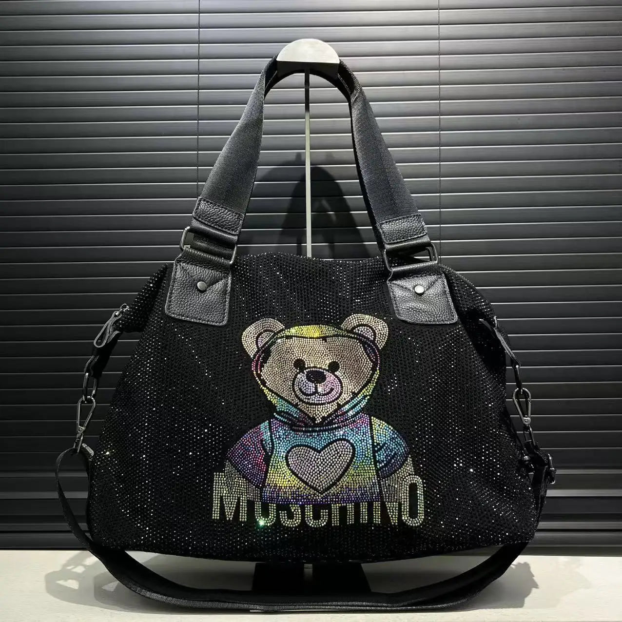 Diamond Teddy Bear Shiny Shoulder Bag