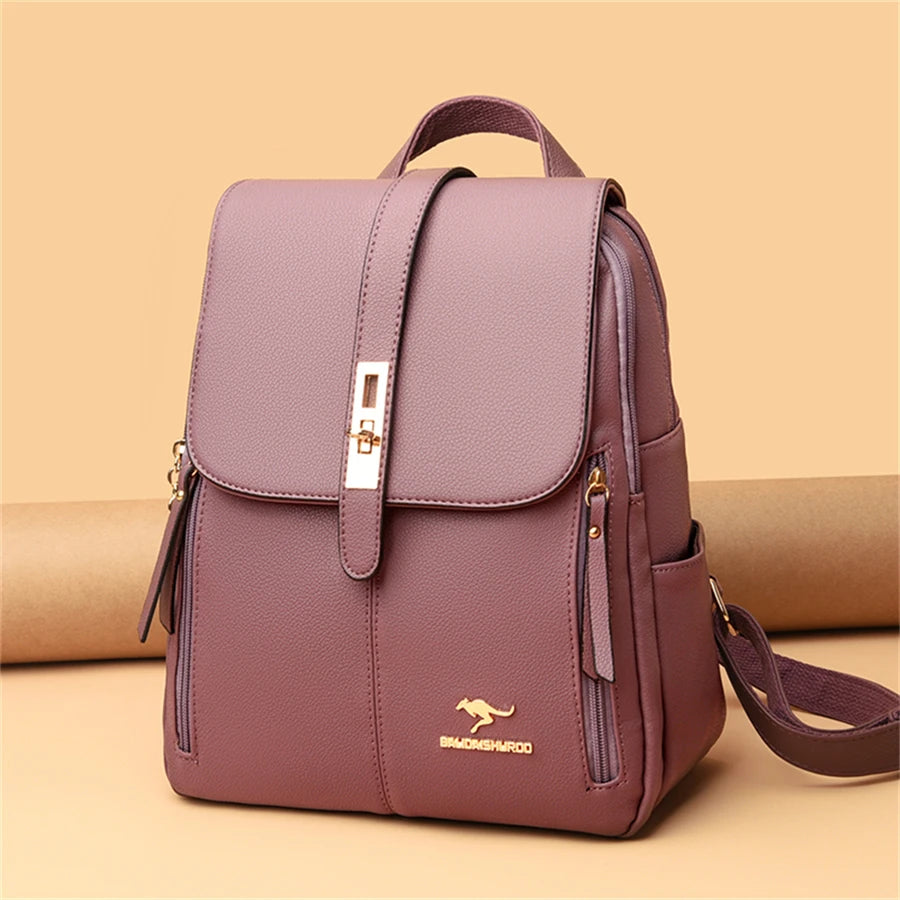 Vintage Leather Backpack for Women