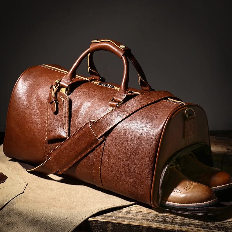 Genuine Leather Luxury Duffle Bag - Nitamoje