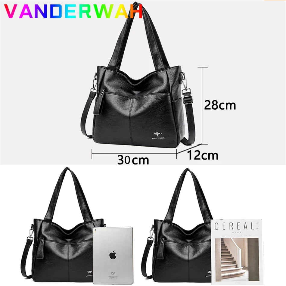Luxury Leather Top Handle Tote Bag