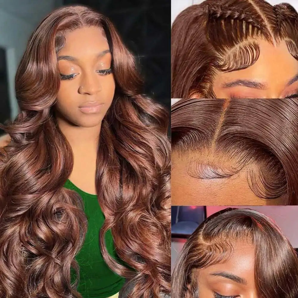Chocolate Brown Body Wave HD Lace Front Wig