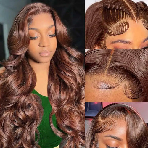Chocolate Brown Body Wave HD Lace Front Wig
