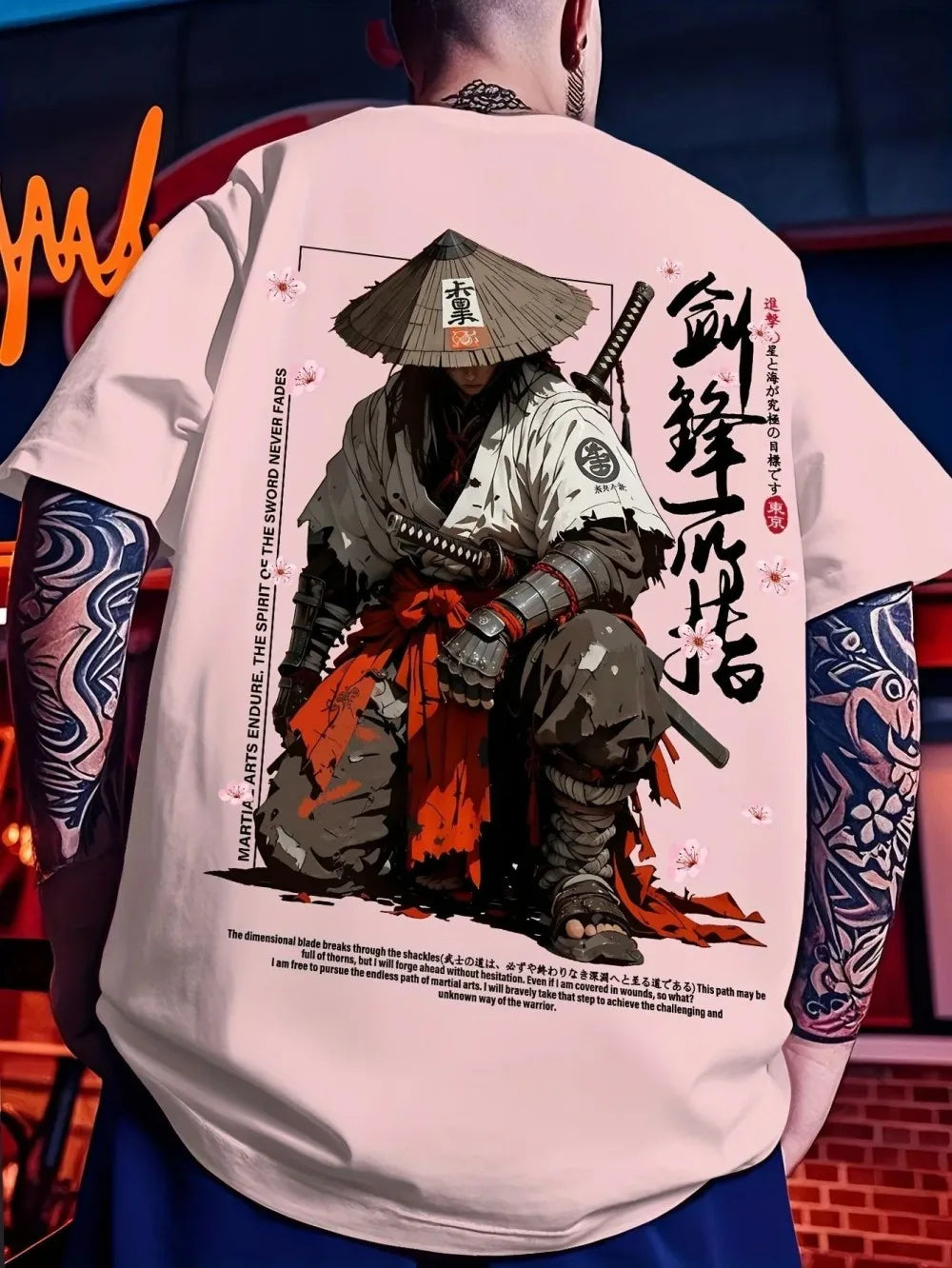 Men's Dark Warrior Letter Print Breathable T-Shirt