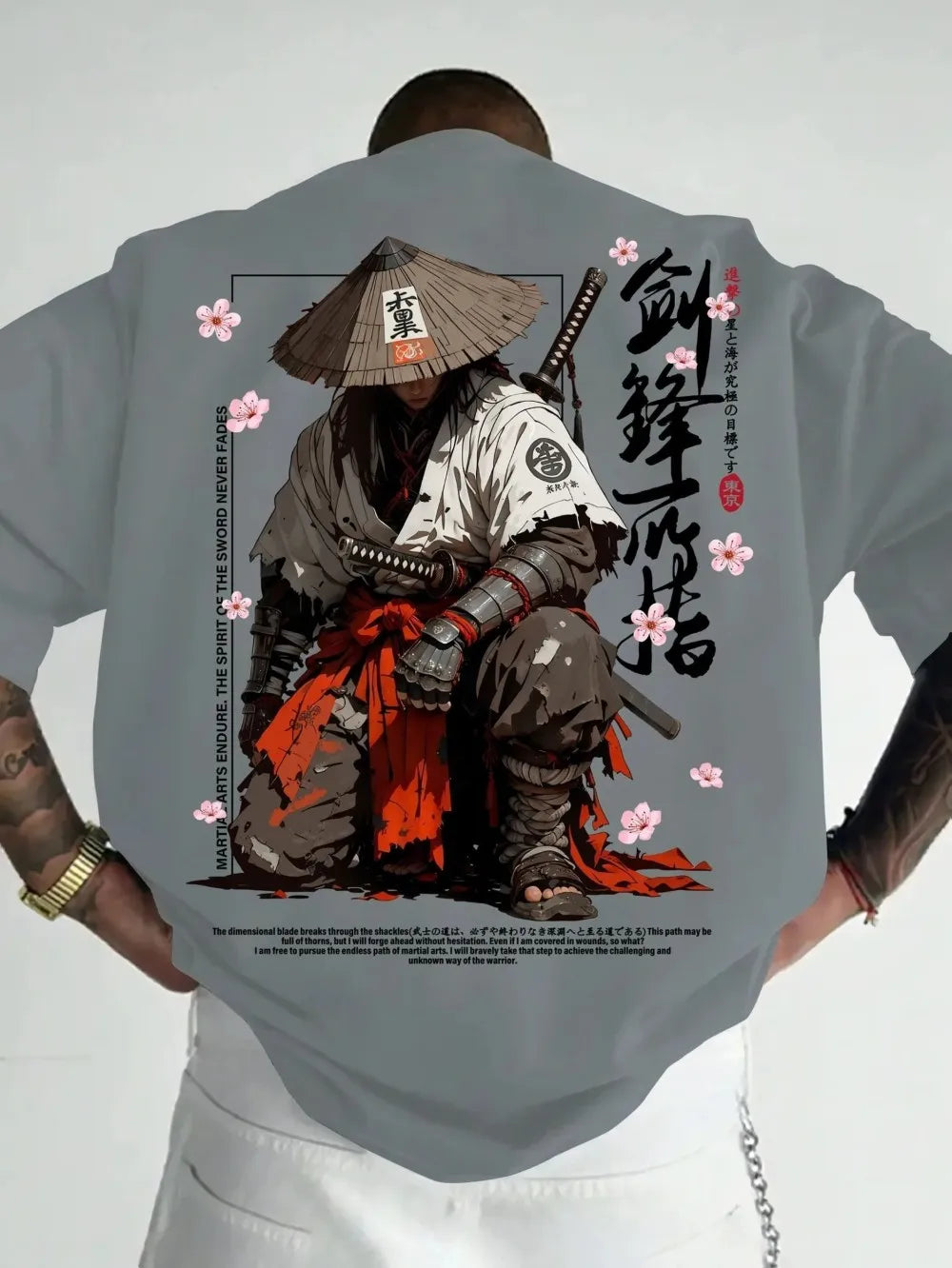 Men's Dark Warrior Letter Print Breathable T-Shirt