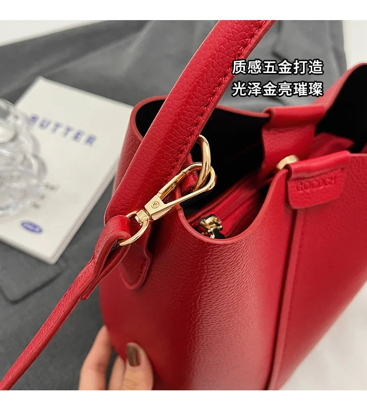 Crocodile Pattern Leather Handbag