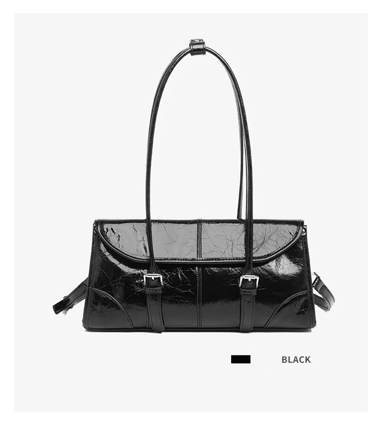 Women's Oversized Genuine Leather Retro Underarm Shoulder Bag