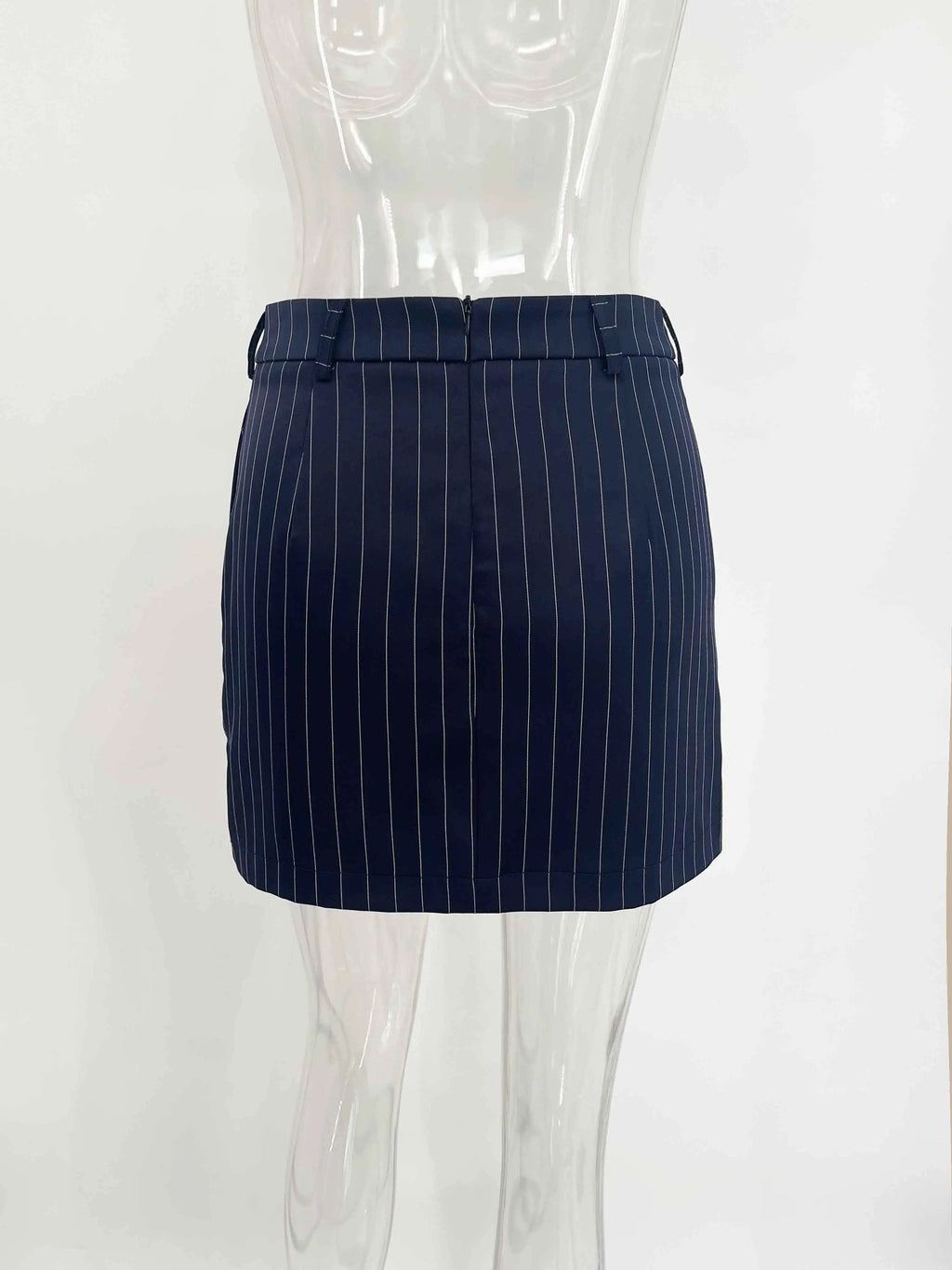 Women Short Dress Set Fashion Striped V-Neck Luxury Ribbon Blazer Skirt