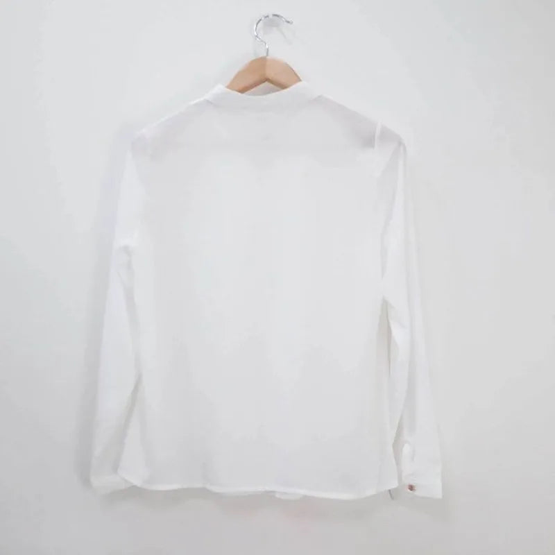 Solid Blouses Women Chiffon Shirts Long Sve flattering Hollow chic All-match Basic Spring Summer Tops Thin Chic Elegant Female Ins