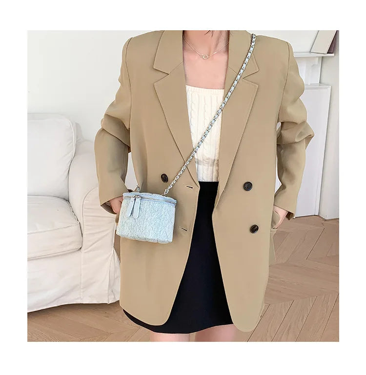 Mini Denim Chain Box Crossbody Bag