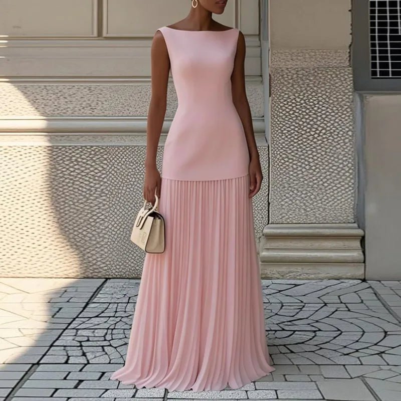 Crew Neck Top Pullover & Pleated Skirts Suit Two Piece Set - Nitamoje