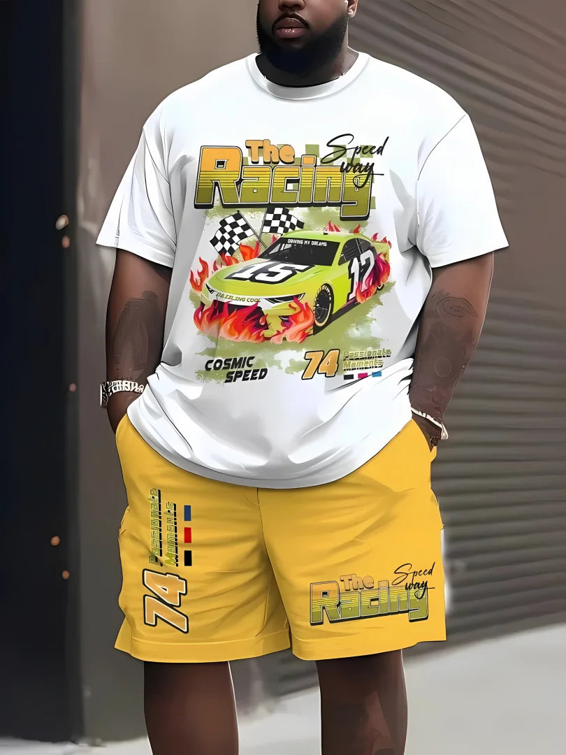 Men's 3D Print Breathable Shorts Set