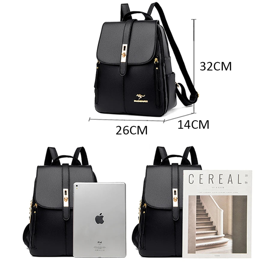 Vintage Leather Backpack for Women