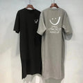 Women's Summer Short Sleeve T-shirt Dress | Loose Mid-Length Over Knee Dress