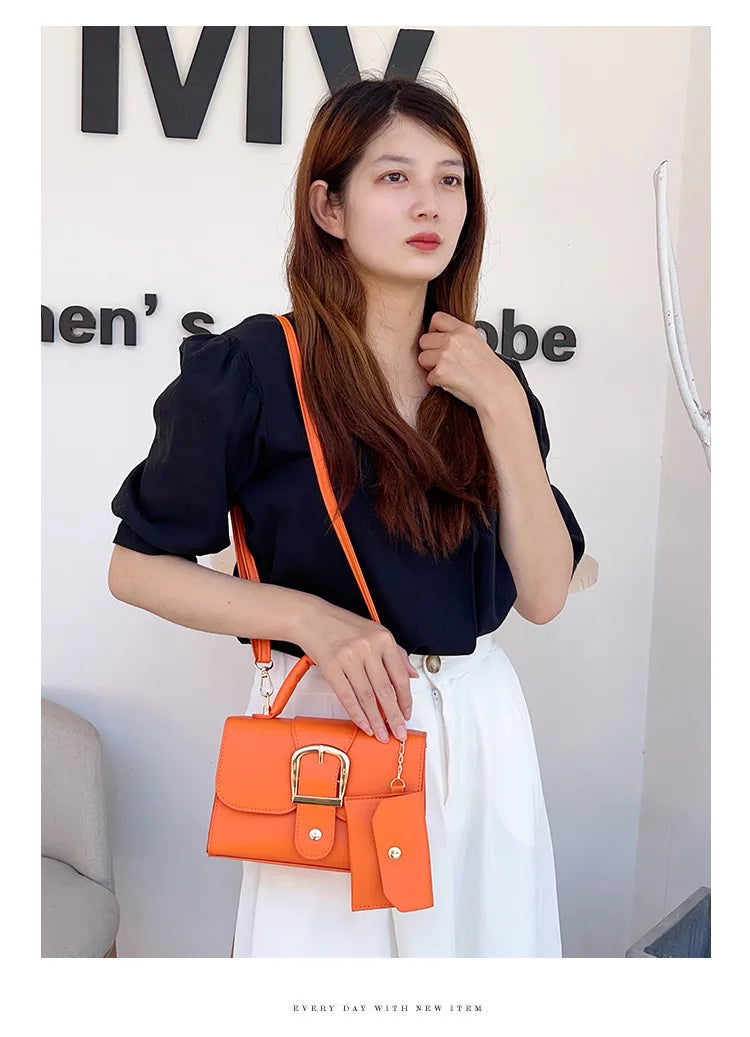 PU Leather Small Square Crossbody Bag