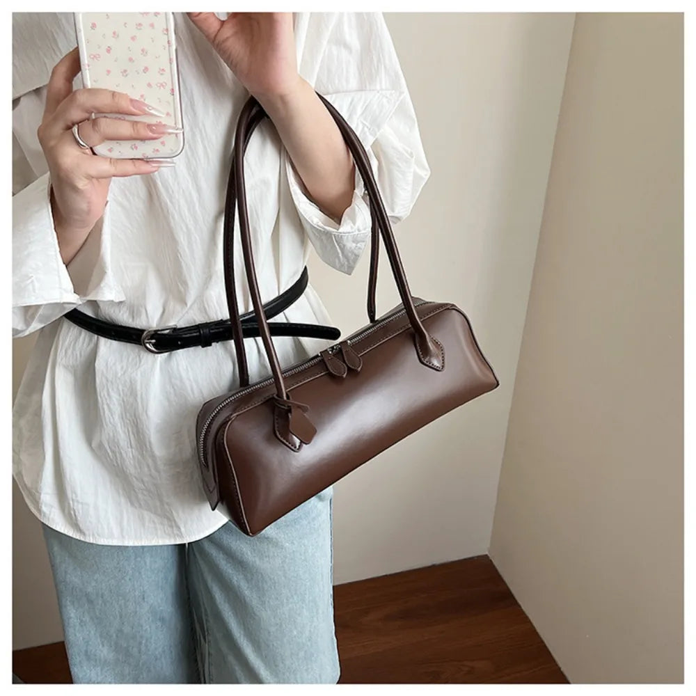 Long-Handle Baguette Retro Shoulder Tote