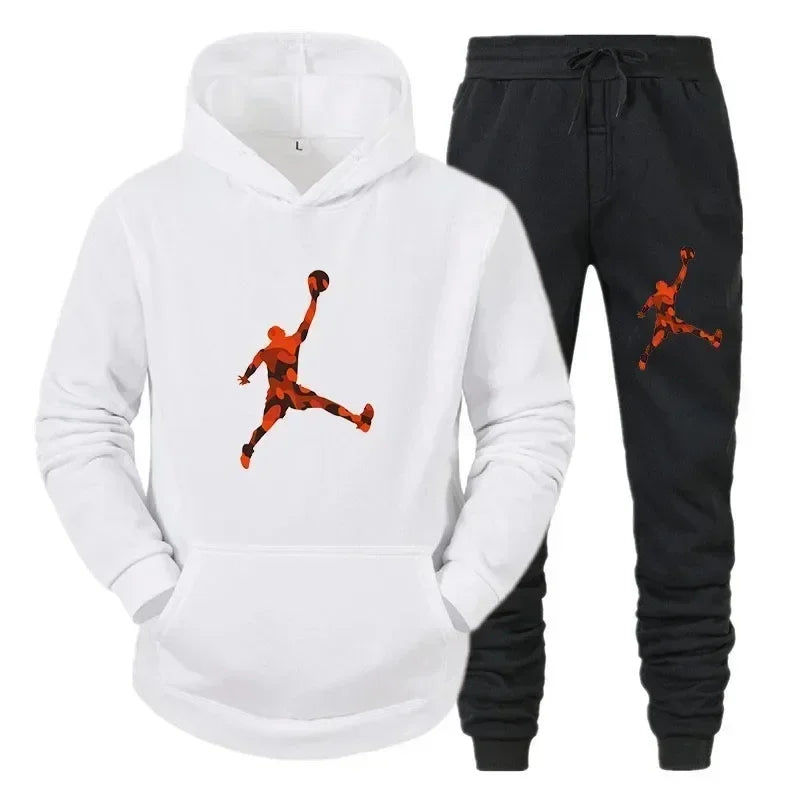 Men's Autumn Pullover Hoodie & Warm Pants Set