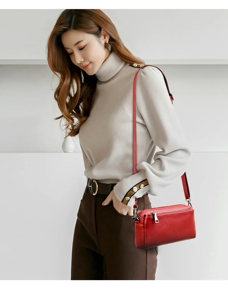 Genuine Cowhide Leather Shoulder Bag